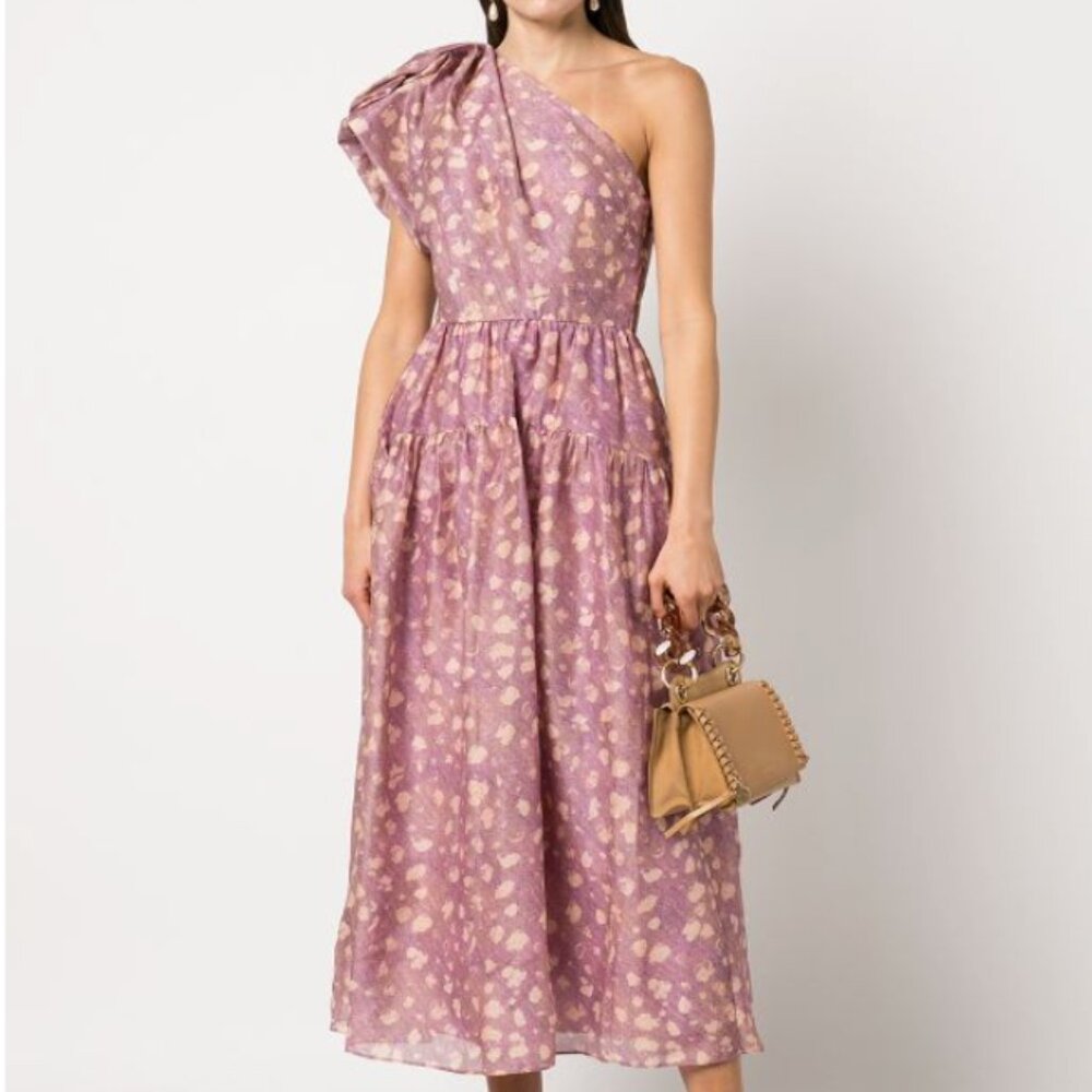 Ulla Johnson Athena Gathered One-shoulder Dress, Size 4 - Worn Once